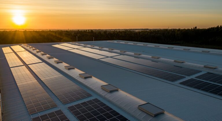 solar panels on roof